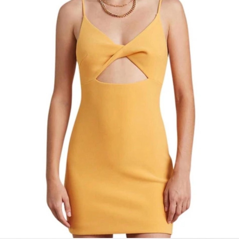 Bec & Bridge Gold Spaghetti Strap Mini Dress